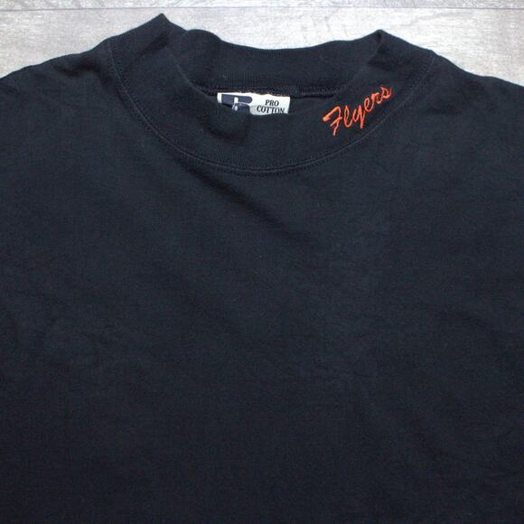 Vintage Russell Athletic Philadelphia Flyers NHL Black Mock Neck Mens L - Picture 1 of 5